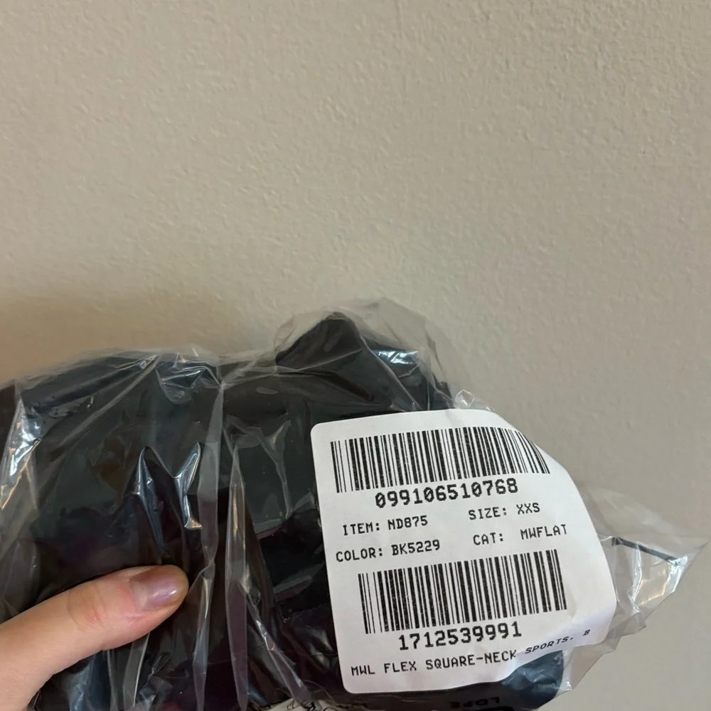 Madewell black Flex Square-Neck Sports Bra new size XXS - Picture 6 of 6